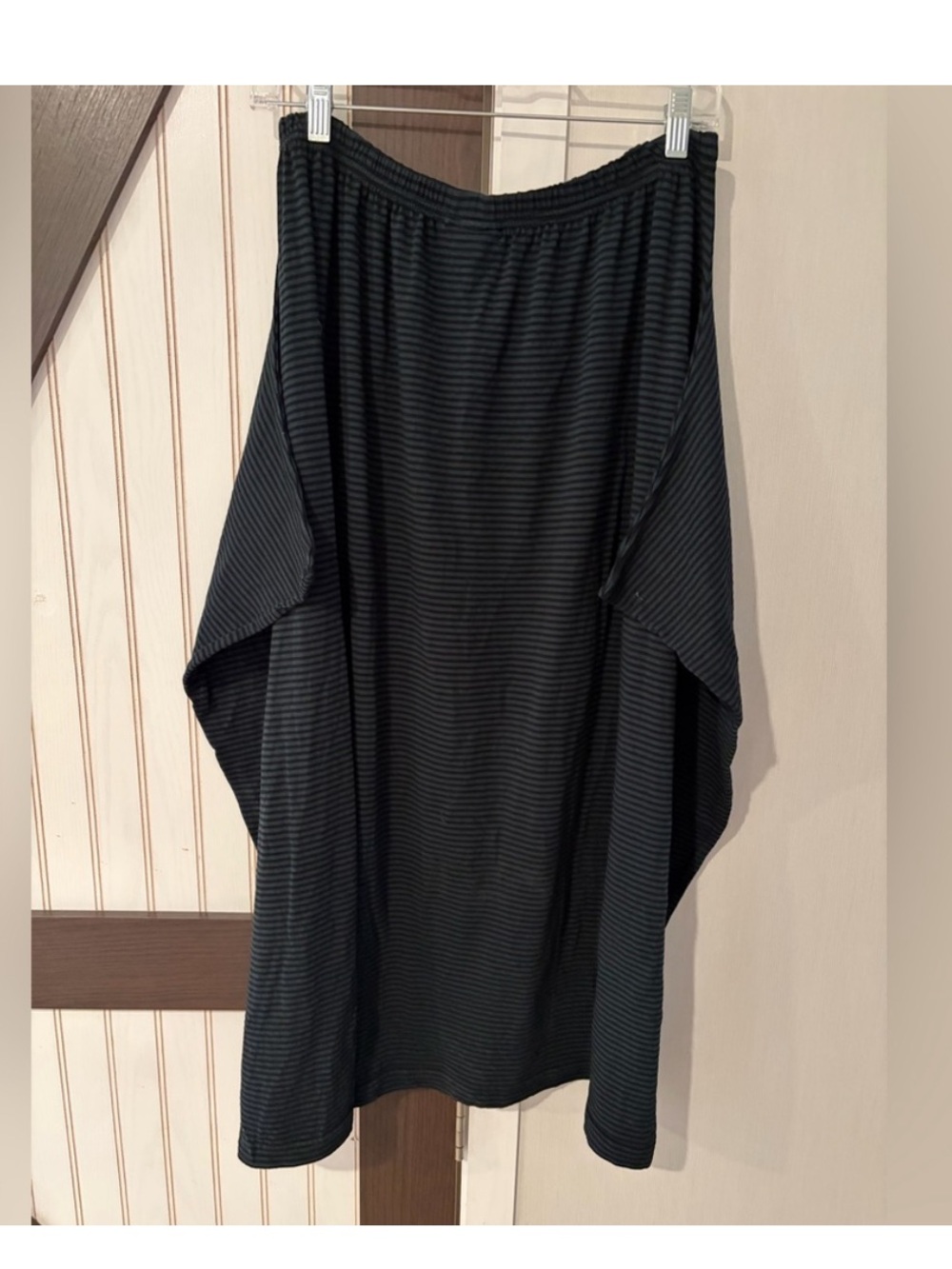bryn Walker Lagenlook Teal & Black Striped Skirt Medium